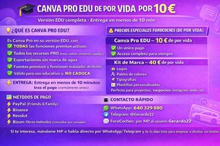 Canva pro edu "De por vida"