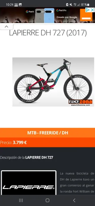 Cuadro Lapierre 727 DH 27.5