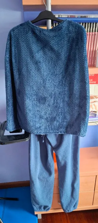 Pijama Largo Polar Strass Espejo women'secret azul