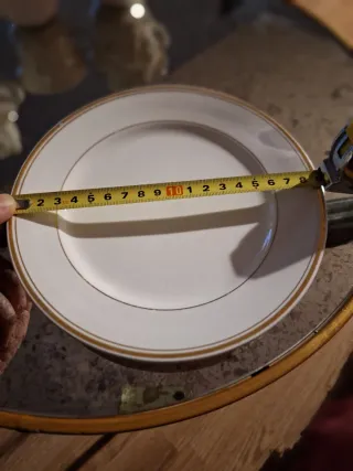 Juego Consomé 6 servicios porcelana oro