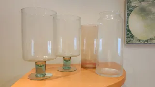 Juego de 4 jarrones de cristal