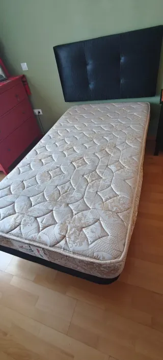 Cama 105x200 con base, cabecero y colchón