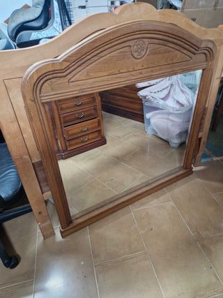 Espejo Madera Maciza Labrada Rústico Provenzal