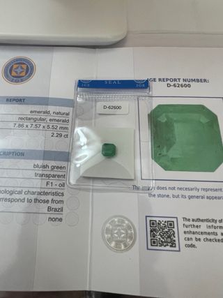 Esmeralda Natural 2.29 Ct Brasil IGE