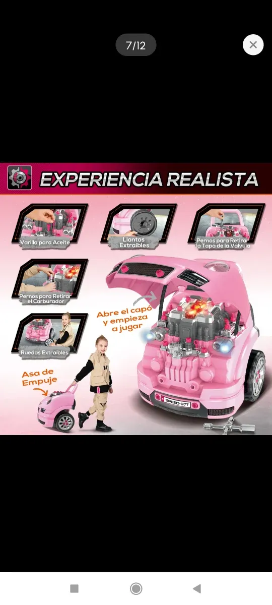 Juego mecánica infantil 61 piezas