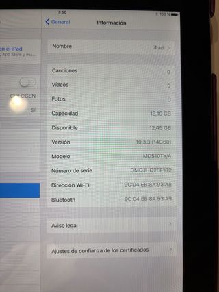 iPad 4ta Gen Wi-Fi Plata