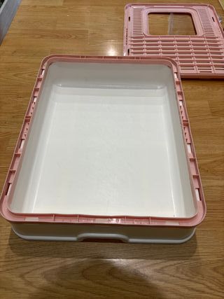 Arenero para gatos rosa plegable