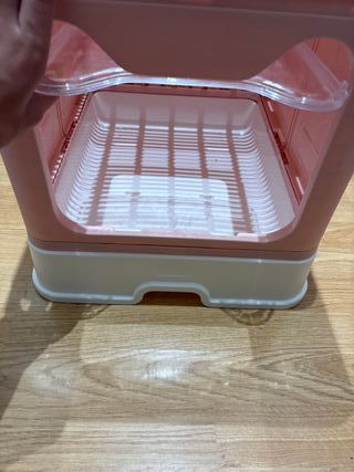 Arenero para gatos rosa plegable