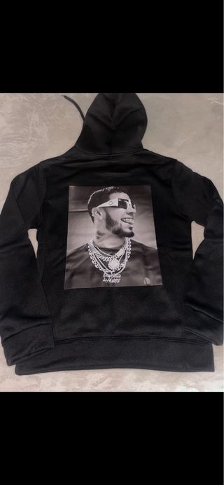 2 Sudaderas Anuel AA Negras, Tallas S y L mujer