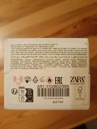 Perfume " AMBER FUSION" ZARA 80 ML.