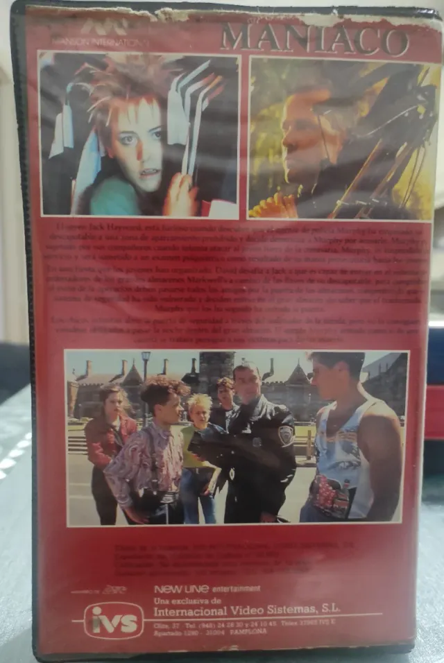 Maniaco VHS Película Terror Español