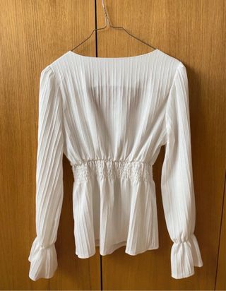 Blusa blanca manga larga