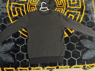 Jersey de punto gris y negro