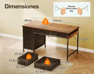 Escritorio reversible 120x48 cm