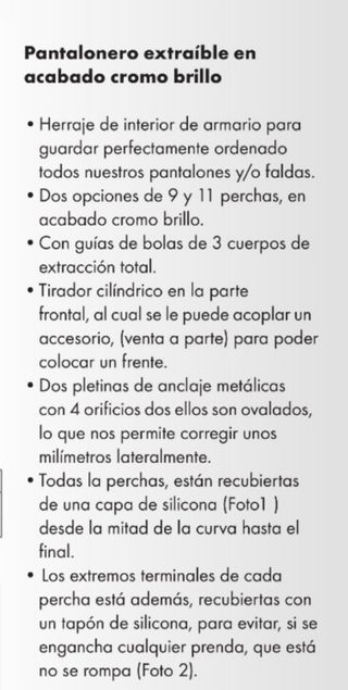 Pantalonero extraíble para armario
