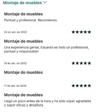 Servicio profesional de montaje Atrapamuebles