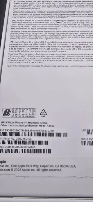 iPhone 14 (Negro azulado 128GB