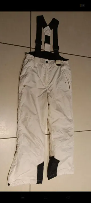 Pantalón de nieve con tirantes blanco