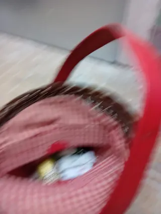 Canasto de mimbre con forro