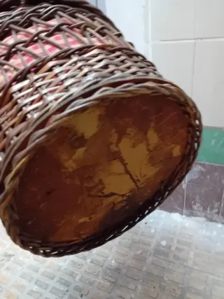 Canasto de mimbre con forro