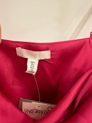 Top H&M Satén Fuchsia Talla L