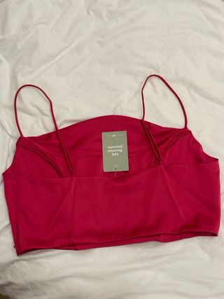 Top H&M Satén Fuchsia Talla L