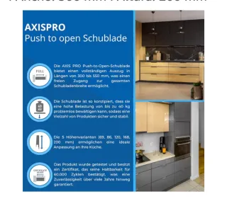 GTV AXIS PRO I Guías para cajones con extensión