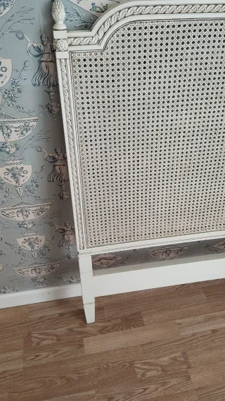 Cabezal cama 150cm mimbre y madera
