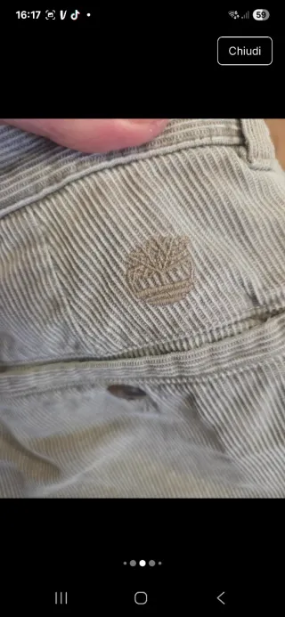 Pantaloni Timberland uomo velluto a coste vintage