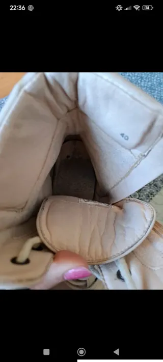 Botas charol beige/rosa