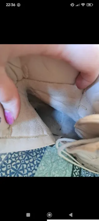 Botas charol beige/rosa