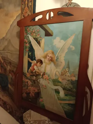 Muy antigua gran cromo litografía circa 1900