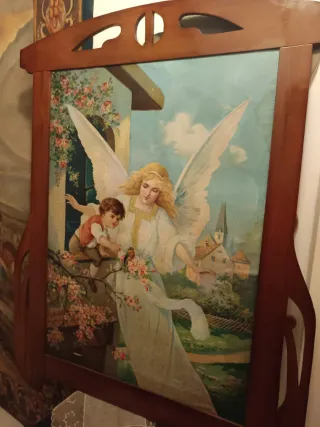 Muy antigua gran cromo litografía circa 1900