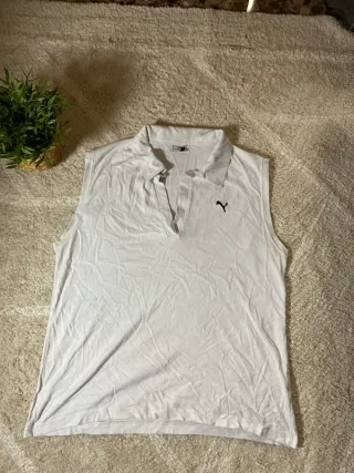 Polo sin mangas Puma blanco