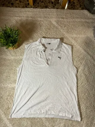 Polo sin mangas Puma blanco