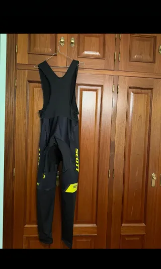 Culotte ciclismo invierno Scott negro/amarillo