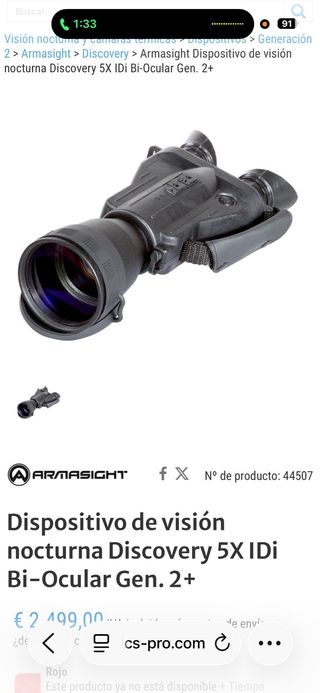 Prismáticos nocturnos Armasight Gen 2+
