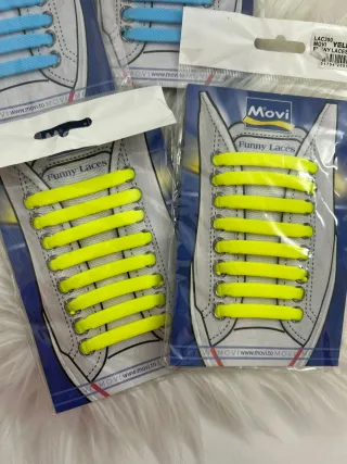 Cordones Movi Elásticos Azul y Amarillo