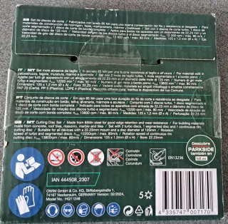 Set 4 discos corte Parkside