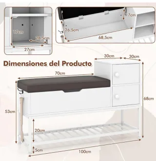 Banco Zapatero, Caja Abatible y 2 Puertas