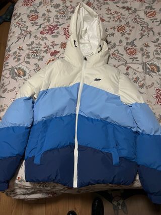 Abrigo acolchado color block talla L