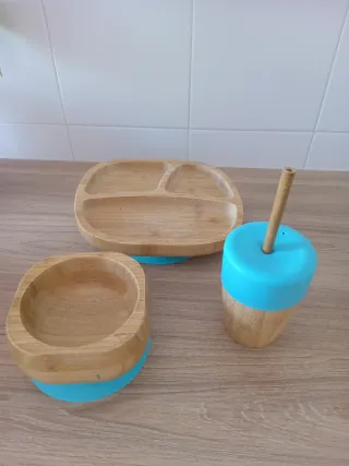 Vajilla bambú Ecocastel con ventosa