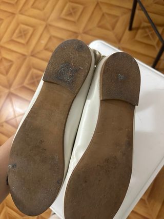 Bailarinas comunión beige/blanco