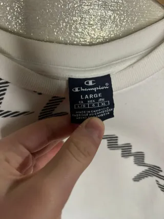 Felpa Champion bianca con logo all-over