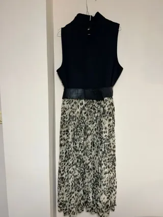 Vestido largo estampado animal print zara