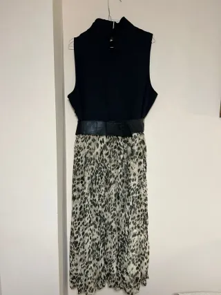Vestido largo estampado animal print zara