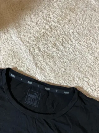 Camiseta Puma Negra Logo Blanco Talla XL