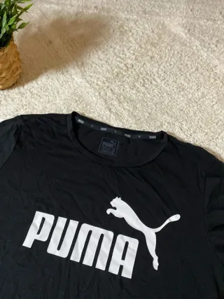 Camiseta Puma Negra Logo Blanco Talla XL