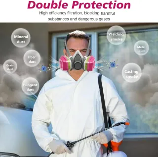 Maschera Antipolvere con filtri e occhiali!