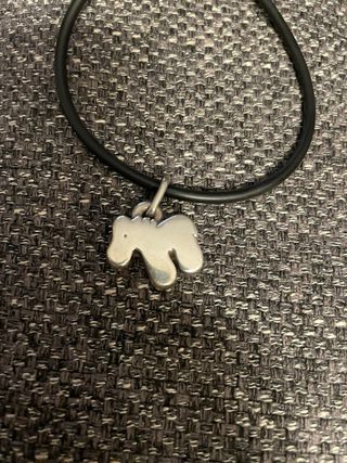 Colgante Caballo Plata con Collar Caucho